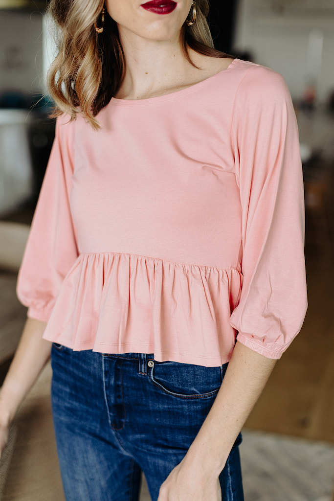 pink peplum top